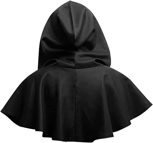 Vista 4 de Capa medieval de Halloween con capucha pagana Wicca para cosplay, disfraz de cosplay poncho con capucha para hombres y mujeres