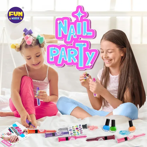 Vista 6 de FunKidz - Kit de esmalte de uñas para niños de 7 a 12 años, kit combinado de bolígrafos de uñas para niñas, juego de estudio de arte de uñas pelable