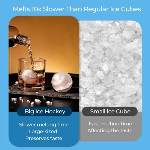 Vista 6 de Molde de silicona para hacer bolas de hielo con tapa, paquete de 4 – Molde redondo para cubitos de hielo de esfera grande de 2.5 pulgadas