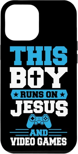 Vista 26 de This Boy Runs On Jesus And Video Games Christian Gamer Case for iPhone 16
