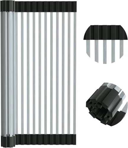 Escurridor de platos enrollable escurridor de platos extra grande sobre el fregadero escurridor de platos portátil de acero inoxidable multiusos