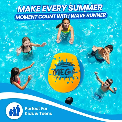 Vista 4 de Wave Runner Paquete de agua de espuma suave, paquete de dúo de velocidad, bolas de agarre para rebotar agua, gran juguete de verano, playa, piscina