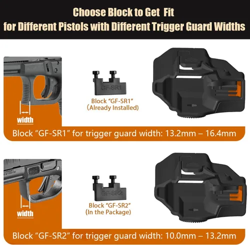 Vista 4 de WARRIORLAND Funda universal para remo OWB con corte óptico, compatible con Glock 19/26/43X, FN Reflex, M&P Shield Plus, Springfield Hellcat/Hellcat