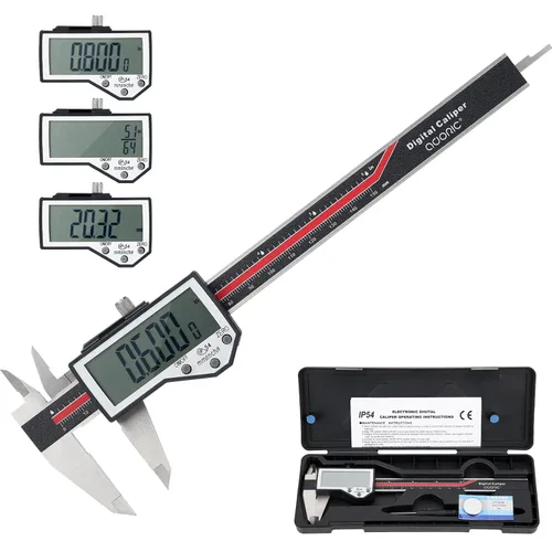Vista 11 de Calibrador Digital, Adoric Calibradores de 0-6" Herramienta de Medición - Calibrador Micrómetro Electrónico con Pantalla LCD Grande, Función