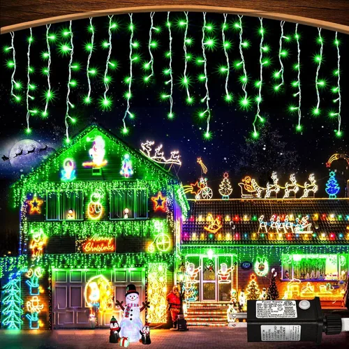 Vista 31 de Luces de Navidad de colores para exteriores, 33 pies, 400 luces LED de carámbano para exteriores Varios