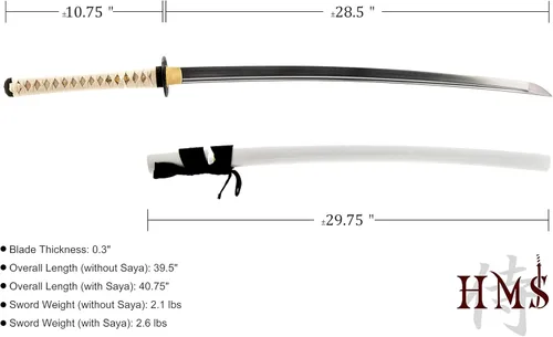 Vista 4 de Handmade Sword – Espada Samurai Katana, práctica, forjada a mano, acero al carbono 1045, templada al calor / arcilla, enredadera completa, afilada