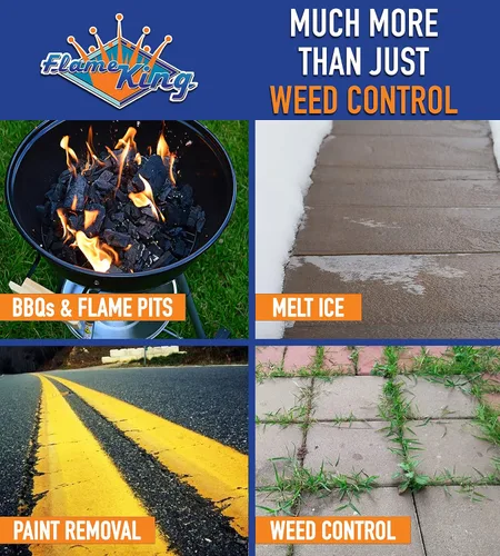 Vista 5 de Kit de Soplete de Propano Flame King - Quemador de Malezas de Alta Resistencia, Potencia de 320,000 BTU con Ensamblaje de Regulador de Manguera