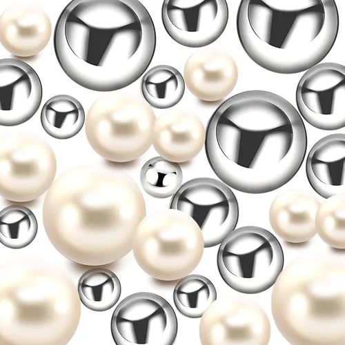 Vista 8 de 120 piezas de perlas flotantes sin agujero para jarrones, perlas negras flotantes para jarrones, rellenos de perlas flotantes, velas artificiales