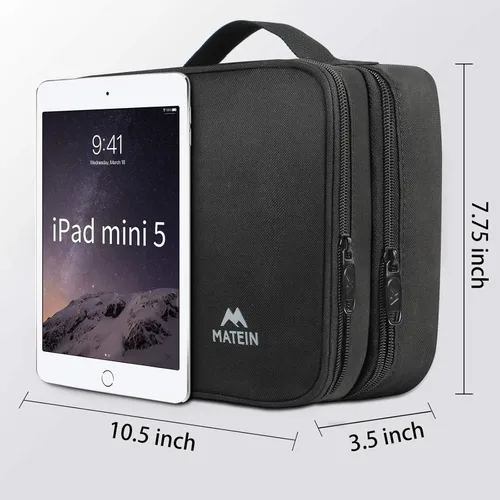 Vista 5 de MATEIN Organizador de viaje electrónico, funda de accesorios electrónicos resistente al agua con asa, bolsa de gimnasio para hombres, mochila