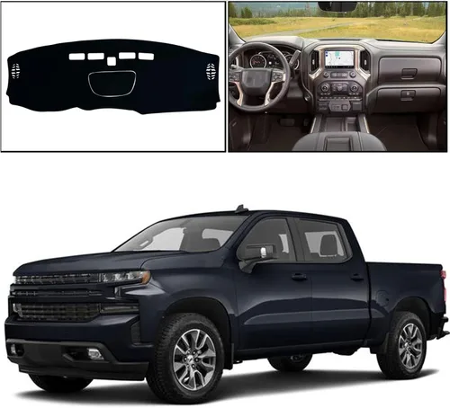 Vista 6 de Funda para salpicadero personalizada para consola central interior compatible con Chevrolet Silverado/GMC Sierra 1500 2500 3500 camiones 2019-2023