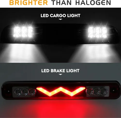 Vista 6 de Conjunto de luces traseras + 3ª luz de freno de carga para Chevy GMC C/K 1500 2500 3500 88-99, para Chevy Silverado 94-98, para Blazer 92-94, luces