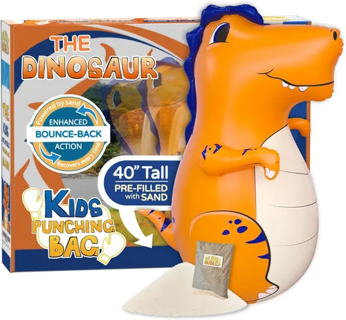 Vista 10 de INFLATABLE DUDES Dinosaurio - Saco de boxeo para niños Ya lleno de arena Bolsa Bop Juguete de boxeo inflable Saco de boxeo para niños