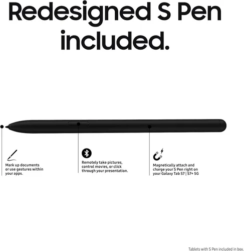 Vista 8 de SAMSUNG Galaxy Tab S7+ (tableta 5G) LTE/WiFi (T-Mobile), negro místico - 128 GB