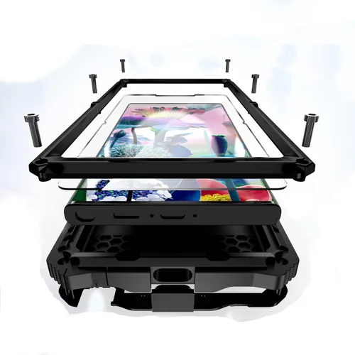 Lunivop para Samsung Galaxy S23 Ultra Funda metálica dura para Galaxy S23 Ultra 5G con lente de protección de pantalla incorporada y tornillos Grado