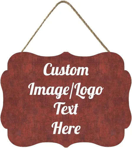 Vista 26 de Letrero de bienvenida de madera personalizado para puerta delantera, letrero personalizado para el hogar, decoración de puerta con imagen/texto COL-7