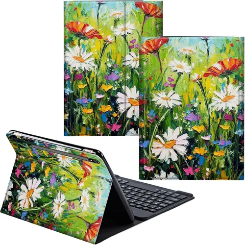 Vista 99 de Funda para Samsung Galaxy Tab S6 Lite 2022/2020 Teclado Inalámbrico Desmontable y Cubierta De Soporte De Cuero PU Funda Protectora Para Samsung