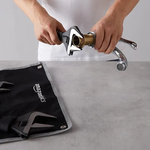 Vista 7 de Amazon Basics 4-Piece Plumbing Adjustable Wrench with Soft Grip, Wide Mouth, Includes: 6-in (150mm), 8-in (200mm), 10-inch (250mm), 12-inch (300mm)