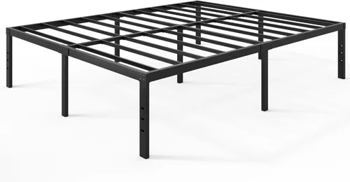 Vista 9 de FSCHOS Base de cama tamaño King, plataforma de metal de 18 pulgadas, soporte de listones de acero reforzado, base de colchón resistente, no necesita