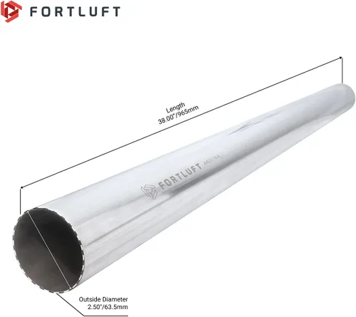 Vista 2 de FORTLUFT - Tubo de escape doblado (Tubo recto, 2.50"/63.5mm)