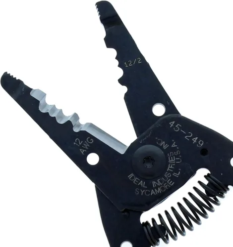 Vista 7 de IDEAL Electrical 45-249 12/2 NM T-Stripper - 2/12 AWG, pelacables con agujeros de bucle, nariz de alicate, apertura automática con resorte
