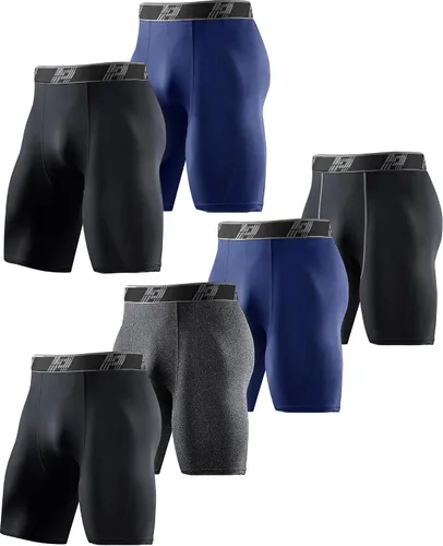 HOPLYNN Paquete de 46 pantalones cortos de compresión de 6 o 9 pulgadas para hombre, ropa interior de elastano, pantalones cortos deportivos de
