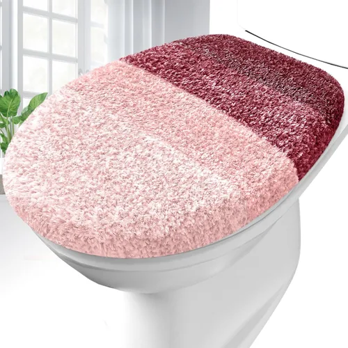 Vista 28 de OLANLY Funda para tapa de inodoro de baño de microfibra suave, cubiertas lavables a máquina, 17.5x15 pulgadas, con respaldo de goma que se mantiene