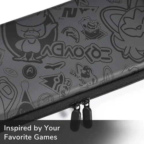 Vista 6 de Funda para Switch compatible con Nintendo SwitchOLED, FUNLAB portátil Switch con 10 ranuras para tarjetas de juego y almacenamiento de accesorios