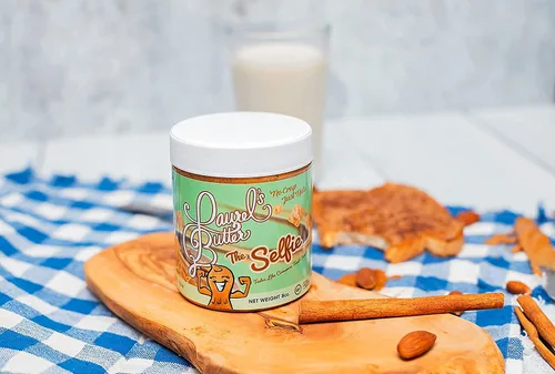 Vista 2 de Laurel's Butter - Alto en proteínas- Apto para dieta cetogénica - Sin azúcar + bajo en sodio - Vegano - Sin nueces (8 onzas) Paquete de 2