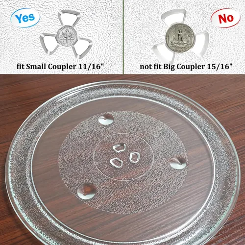 Vista 3 de Reemplazo de placa giratoria de vidrio para microondas de 12,5 "para GE WB39X10002 WB39X10003 EMO2000C01BB JES1238WH001 JVM1410BC001...etc