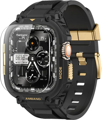 Vista 34 de amBand Compatible con Apple Watch Series 9/8/7/6/5/4 & SE 3/2/1 Correa de 41mm/40mm para Hombres, Caja M1 Deportiva y Resistente con Correa