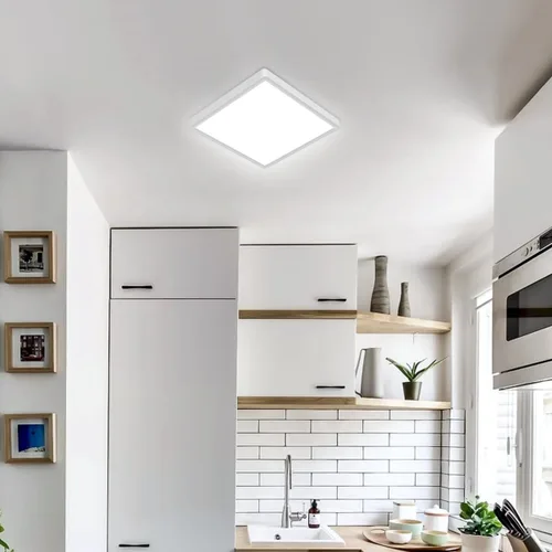 Vista 7 de Lámpara de techo LED regulable de 12 pulgadas con control remoto, 24 W, brillo completo CCT ajustable, lámpara de techo LED cuadrada, lámpara