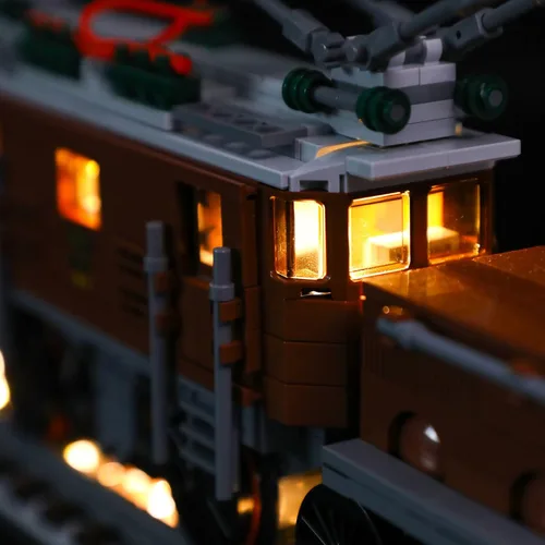 Vista 8 de GEAMENT Kit de luz LED compatible con locomotora de cocodrilo Lego - Juego de iluminación para modelo de construcción Creator 10277