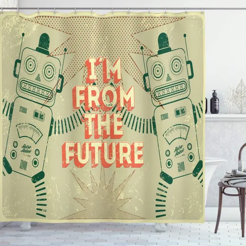 Vista 132 de Ambesonne Cortina de ducha abstracta, acuarela horizontal ovalada en forma de hojas, tonos pastel suaves, obras de arte clásicas, juego