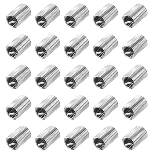 Vista 12 de uxcell 50 piezas de insertos de rosca de alambre 1/2-13 UNC 1D (1/2 ") 304 de acero inoxidable helicoidal tipo helicoidal kit de reparación de rosca