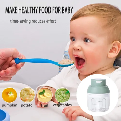 Vista 7 de Mini picadora eléctrica de alimentos, picador de ajo portátil de 250ML con función de carga USB, mini cortador de alimentos para cebolla, verduras