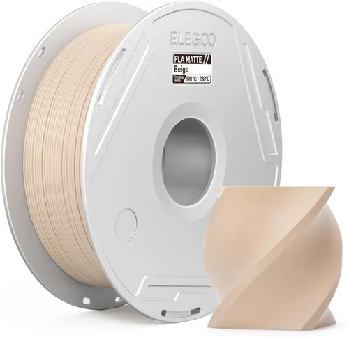 Vista 12 de ELEGOO Filamento de ácido poliláctico (PLA) mate 1.75mm Beige 1KG, filamento de impresora 3D de alta precisión, carrete de 1kg (2.2lbs) Compatible