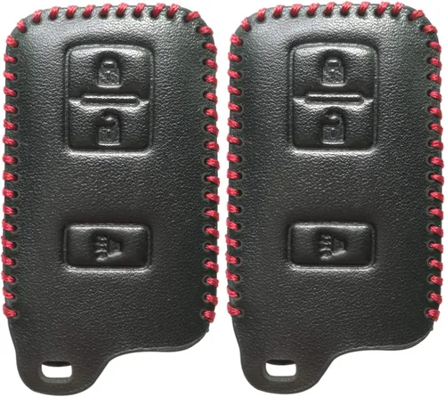 Vista 9 de Coolbestda Funda de cuero para llavero inteligente con mando a distancia, accesorios de entrada sin llave, funda protectora para Toyota Tacoma Land