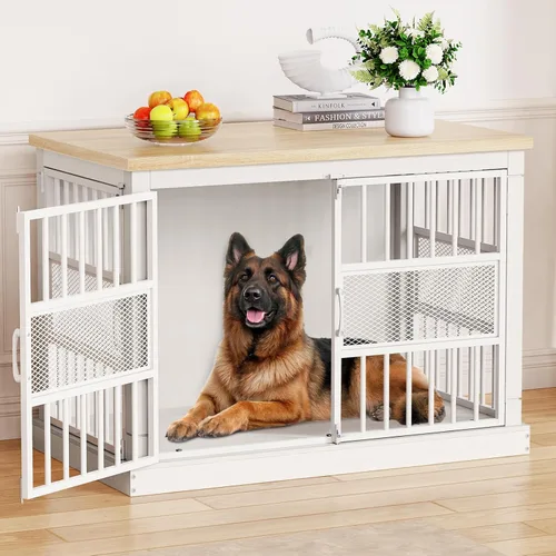 Vista 9 de VOPEAK Mueble de jaula para perros de 27.5", jaula para perros resistente a mordiscos para perros pequeños y cachorros, jaulas para perros