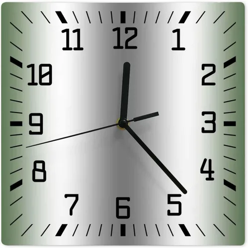 Vista 9 de Reloj de pared de madera blanco y negro degradado, silencioso, sin tictac, simple, abstracto, a rayas, estilo granja, cuadrado, funciona