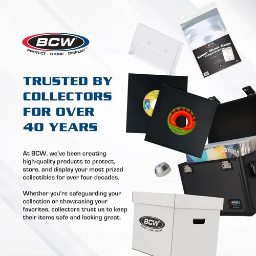 Vista 5 de BCW Fundas de disco de 45 RPM – 100 unidades Se adapta a singles estándar de 7 pulgadas 45s Fundas exteriores de polipropileno de 2 Mil