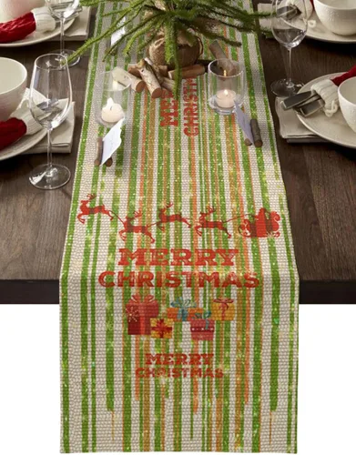 Vista 12 de Blush Pink Cotton Linen Small Table Runner 13 x 36 inch Non-Slip Rectangular Dining Table Decor for Wedding Party Holiday Dinner Christmas Pine Tree
