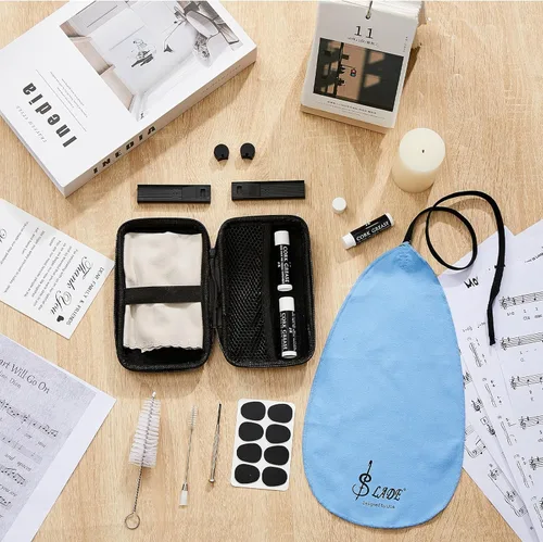 Vista 4 de Kit de limpieza de clarinete de 23 piezas, accesorios de clarinete, kit de limpiador de clarinete todo en uno, kit de mantenimiento para clarinete
