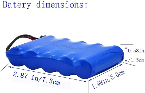 Vista 2 de Blomiky Paquete de 2 baterías recargables Ni-CD AA de 6.0 V 700 mAh, enchufe SM2P y 2 cables USB aptos para la versión antigua de 11.5 pulgadas