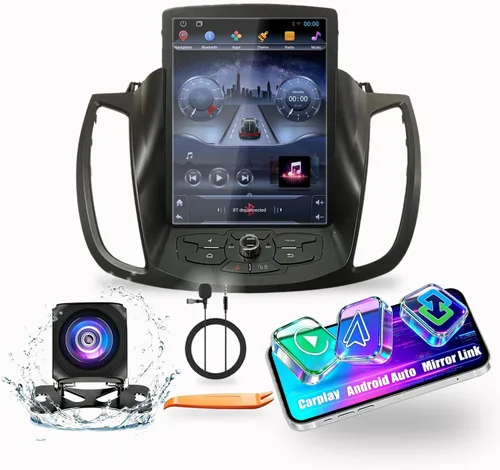 Para Ford Escape Kuga 2013-2019 Tesla Style Car CarPlay Android Navegación Automática Estéreo GPS Radio Cámara 10.4 "IPS Pantalla Táctil Headunit