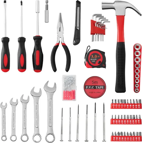 Vista 4 de Kit de herramientas para el hogar de 146 piezas, perfecto para reparación del hogar, mantenimiento de automóviles, proyectos de bricolaje, juego