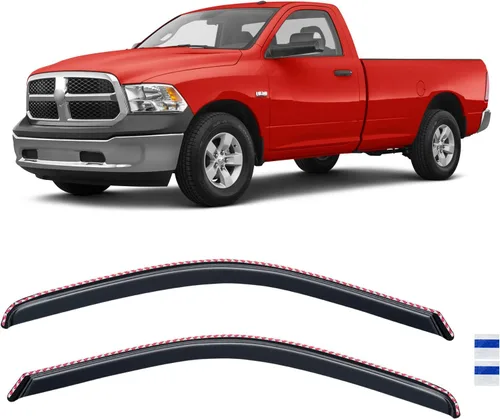 Vista 144 de Visor de ventana para Toyota Tacoma de cabina doble 2005-2015, protectores de lluvia de canal abierto, deflector de ventilación, protector solar