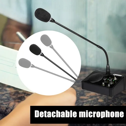 Vista 2 de Retekess TW106 Intercomunicador de ventana, altavoz, soporte de micrófono externo, sistema de intercomunicación para negocios, escuela, hospital