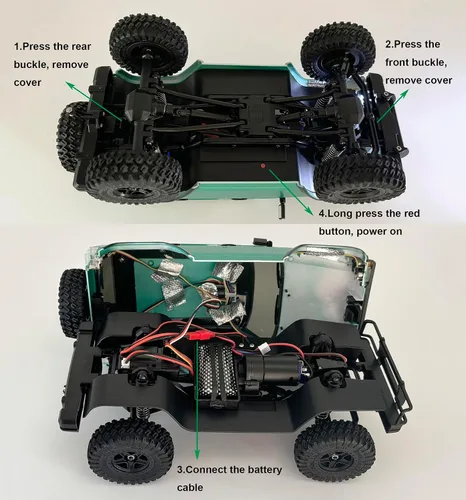Vista 3 de HLSFWDRIVE RC Rock Crawler 4x4 RC Jeep Truck escala 1/18 todo terreno