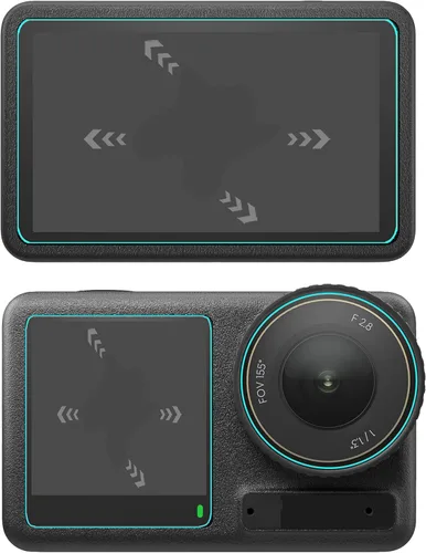 Vista 6 de Mr.Shield [Espalda+Lente+Frontal] Paquete de 3 [9 piezas] Protector de pantalla para DJI Osmo Action 4 [Vidrio templado]