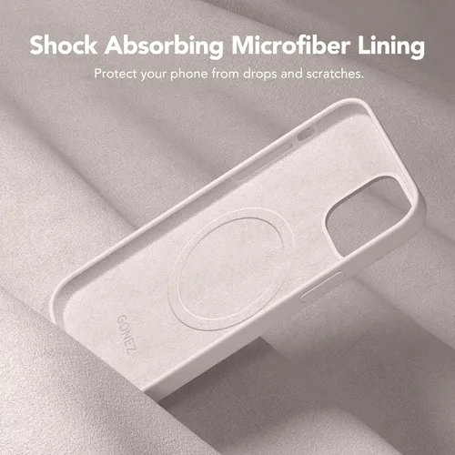 Vista 1876 de GONEZ Funda magnética para iPhone 14, compatible con Magsafe, con protector de pantalla + protector de cámara, forro de microfibra antiarañazos